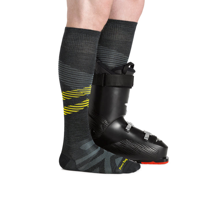 Mens Knee High Merino Wool Ultra-Lightweight Ski Snowboard Socks
