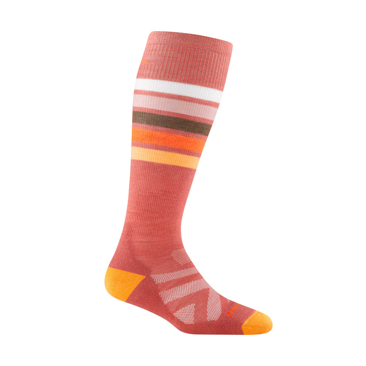 Ladies Over-the-Calf Midweight Ski Snowboard Striped Merino Wool Socks
