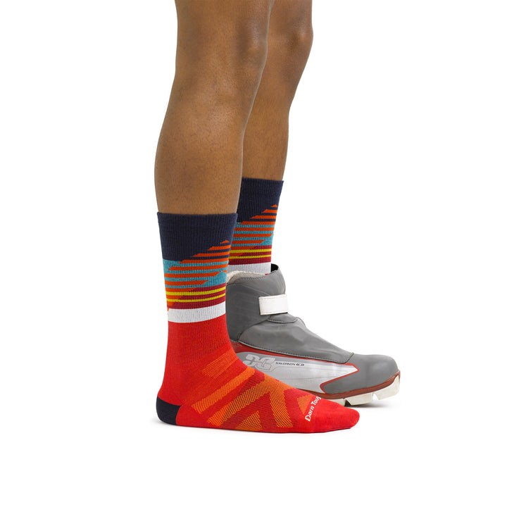 Mens Merino Wool Nordic Patterned Boot Lightweight Ski Snowboard Socks