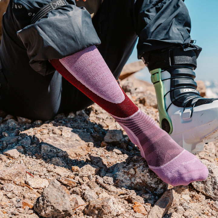 Ladies Over-the-Calf Lightweight Ski Snowboard Merino Cushioned Socks