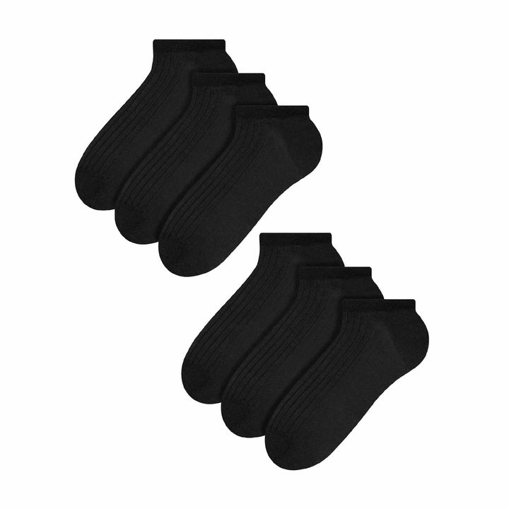 6 Pairs Mens 100% Cotton Low Cut Trainer Cushioned Ankle Socks