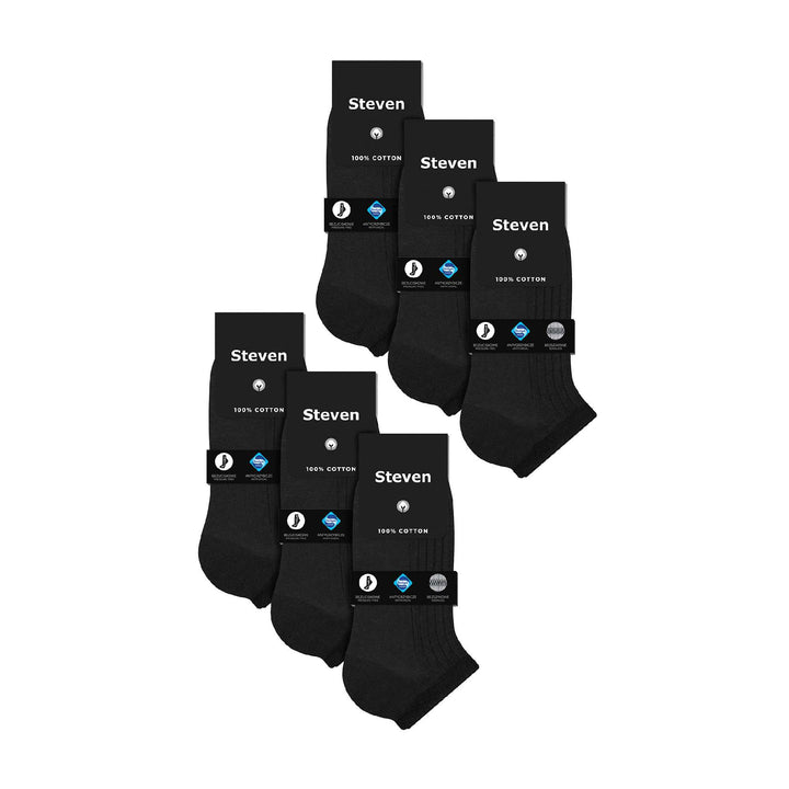 6 Pairs Mens 100% Cotton Low Cut Trainer Cushioned Ankle Socks