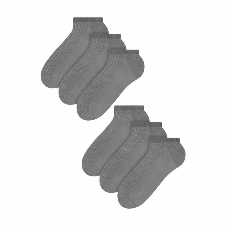 6 Pairs Mens 100% Cotton Low Cut Trainer Cushioned Ankle Socks