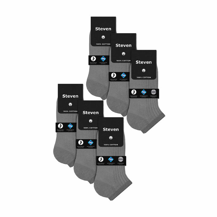 6 Pairs Mens 100% Cotton Low Cut Trainer Cushioned Ankle Socks