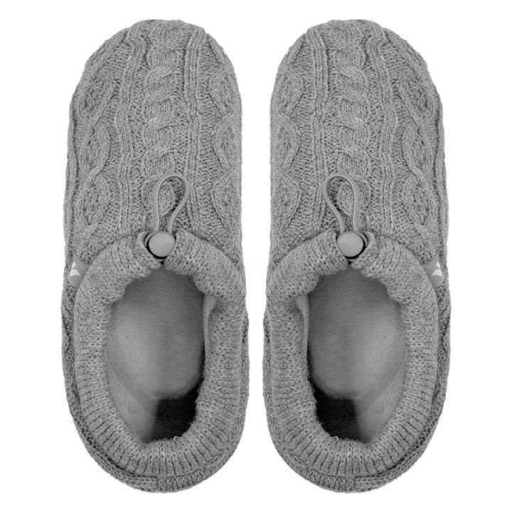Ladies Knitted Drawstring Slippers for Winter