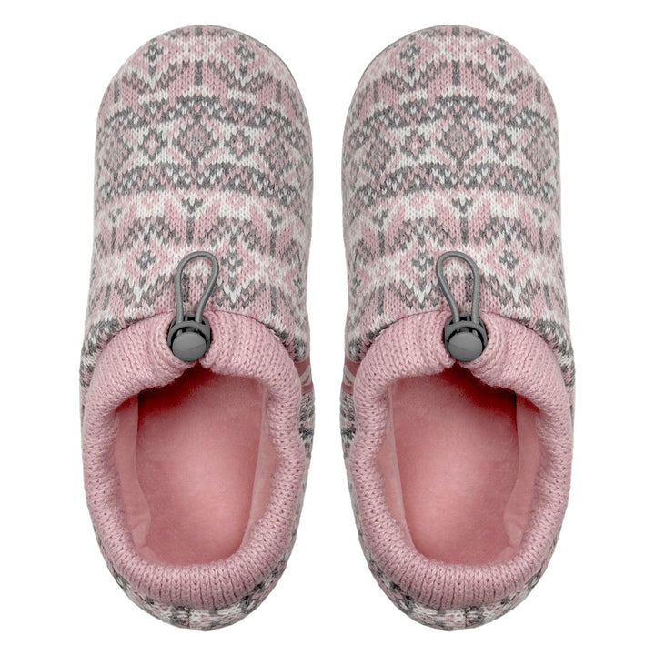 Ladies Knitted Drawstring Slippers for Winter