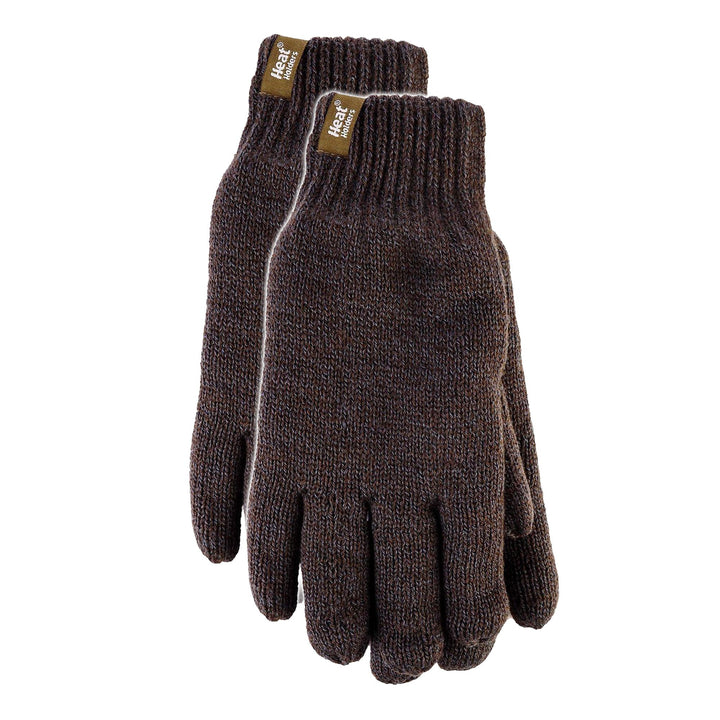 Mens Thermal Gloves with Protective Ribbed Cuff - 2 Pack