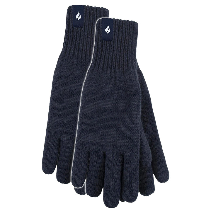 Mens Thermal Gloves with Protective Ribbed Cuff - 2 Pack