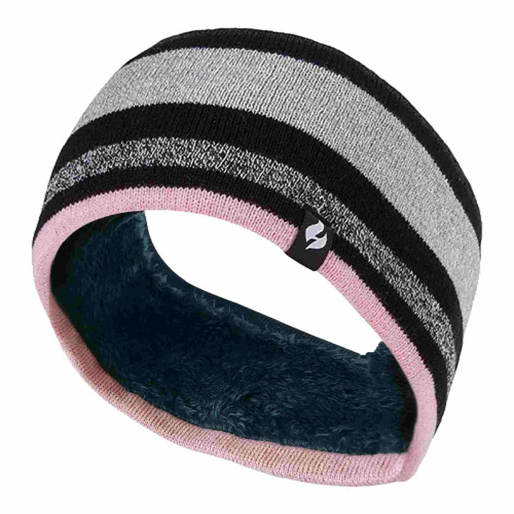 Ladies Cable Knitted Fleece Lined Thermal Winter Ear Warmer Headband