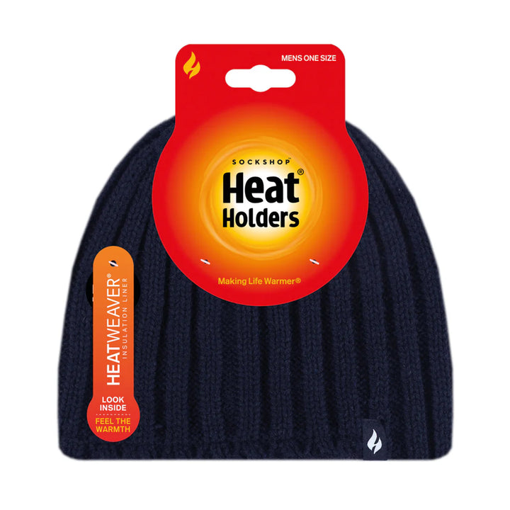 Bonnet d'hiver thermique en tricot côtelé doublé polaire douce 3,4 TOG pour homme