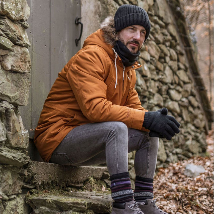 Herren-Thermo-Beanie mit Rippenstrick und Fleecefutter, Umschlagmanschette