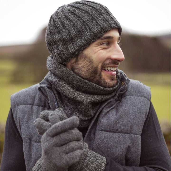 Mens Chunky Soft Winter Ribbed Hat - 2 Pack