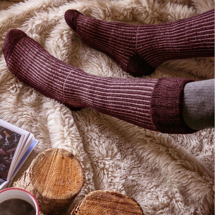 Dicke, warme, kniehohe, gerippte Thermo-Stiefelsocken für Damen im Winter