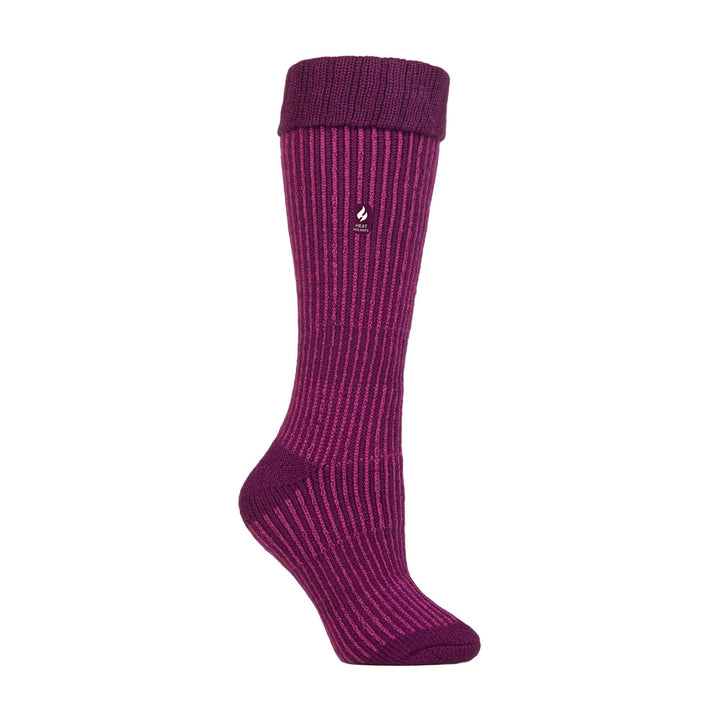 Dicke, warme, kniehohe, gerippte Thermo-Stiefelsocken für Damen im Winter