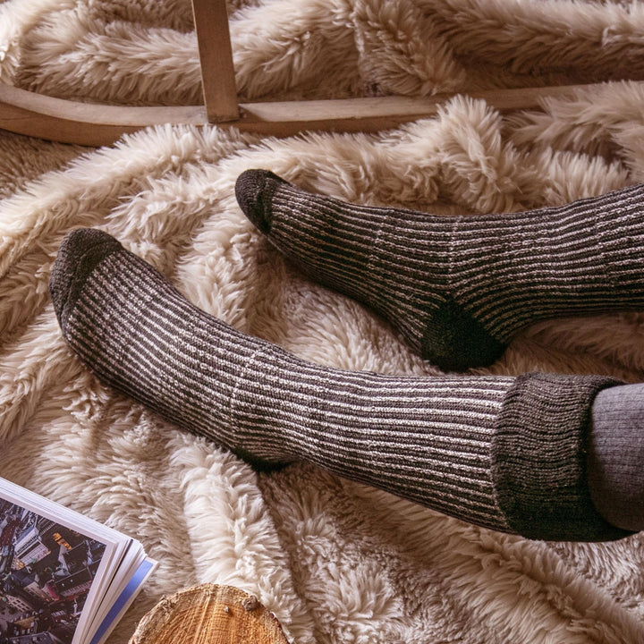 Dicke, warme, kniehohe, gerippte Thermo-Stiefelsocken für Damen im Winter