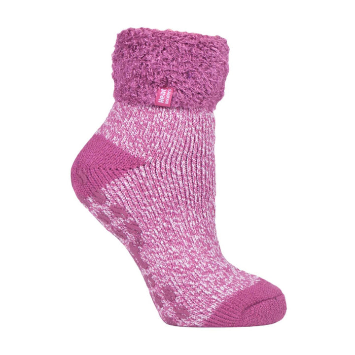 Chaussettes basses thermiques antidérapantes pour femmes, avec bandes antidérapantes