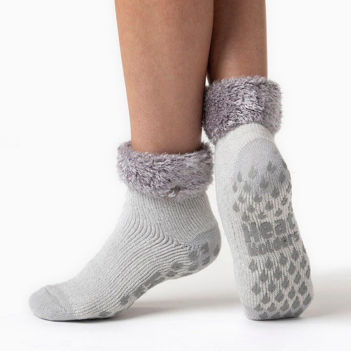 Chaussettes basses thermiques antidérapantes pour femmes, avec bandes antidérapantes
