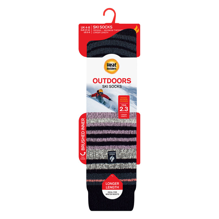 Ladies Thermal Striped Ski Socks