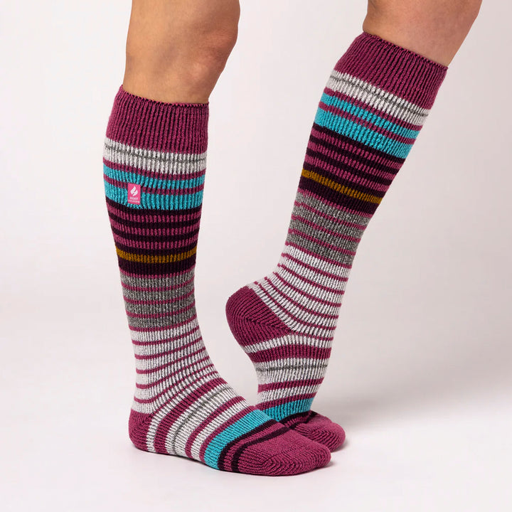 Ladies Thermal Striped Ski Socks
