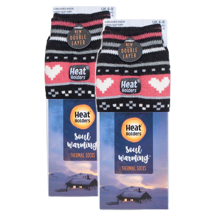 2 Pairs Womens Soul Warming Socks with Grips