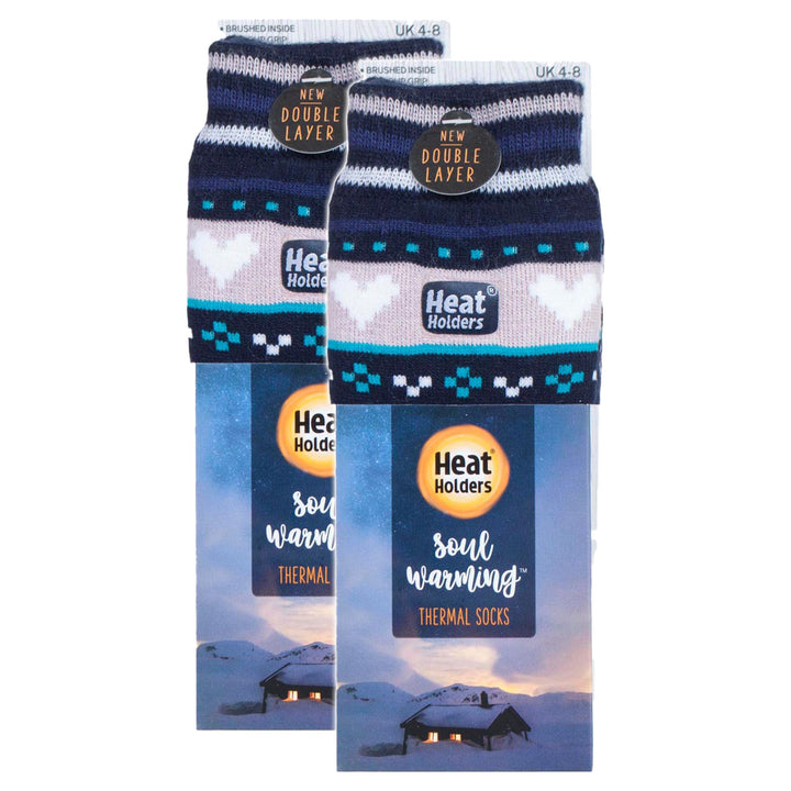 2 Pairs Womens Soul Warming Socks with Grips