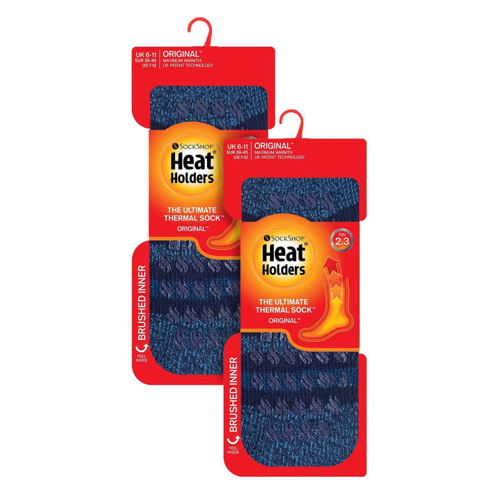 2 Pair Mens Winter Crew Slipper Socks