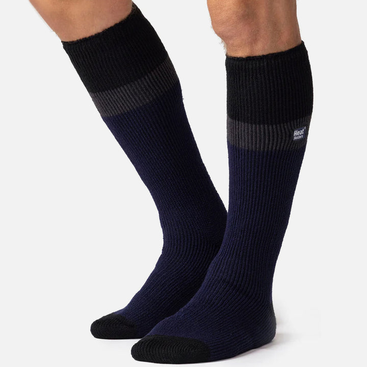 Men's Thermal Striped Ski Socks | High Quality Heat Holders Extra Long Socks