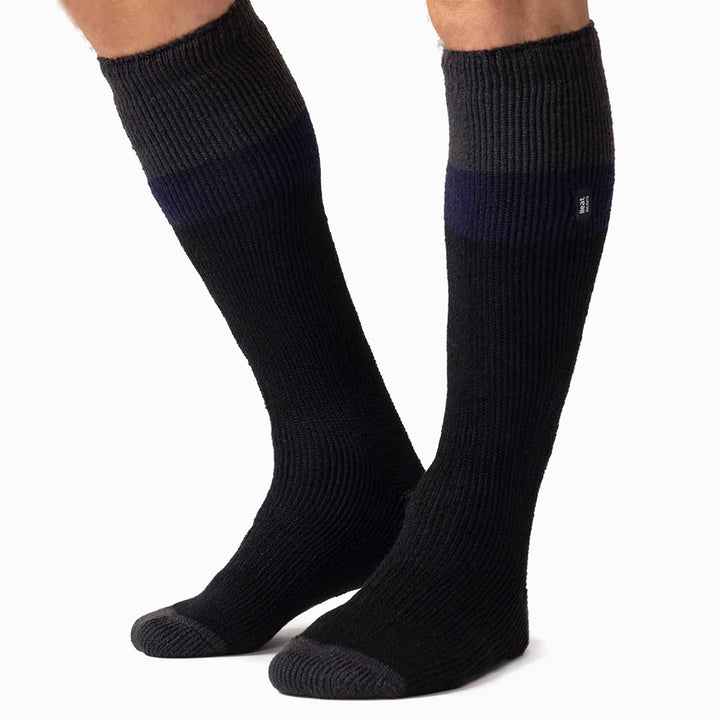 Men's Thermal Striped Ski Socks | High Quality Heat Holders Extra Long Socks