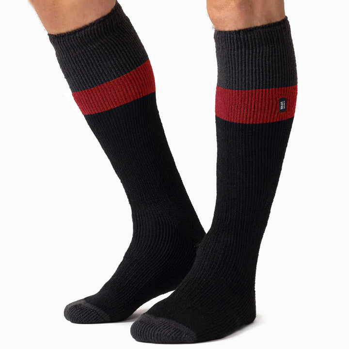 Men's Thermal Striped Ski Socks | High Quality Heat Holders Extra Long Socks