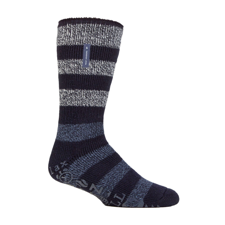 Warme, mit Fleece gefütterte, rutschfeste Lounge-Bettsocken für Herren mit Gripper