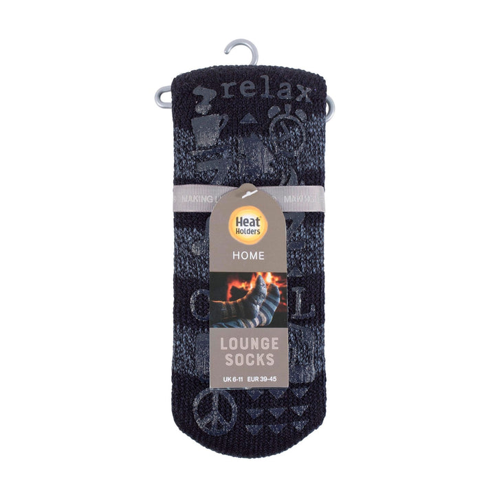 Warme, mit Fleece gefütterte, rutschfeste Lounge-Bettsocken für Herren mit Gripper