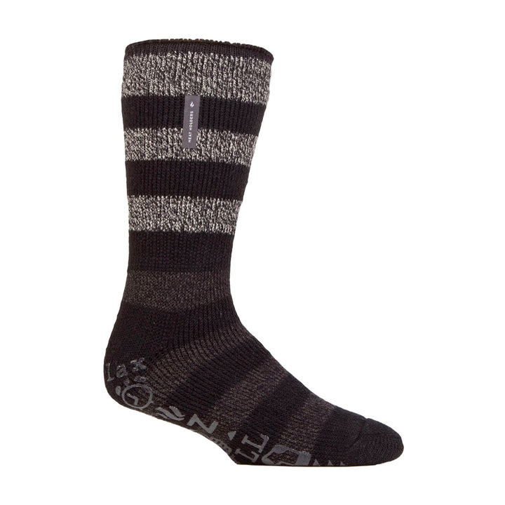 Warme, mit Fleece gefütterte, rutschfeste Lounge-Bettsocken für Herren mit Gripper