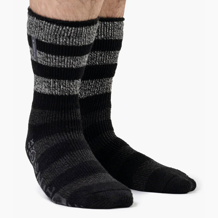 Warme, mit Fleece gefütterte, rutschfeste Lounge-Bettsocken für Herren mit Gripper