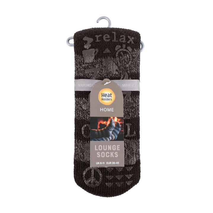Warme, mit Fleece gefütterte, rutschfeste Lounge-Bettsocken für Herren mit Gripper