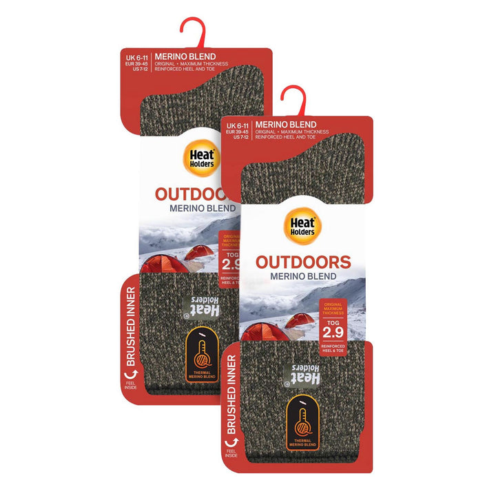 Mens 2 Pack Merino Wool Thermal Socks