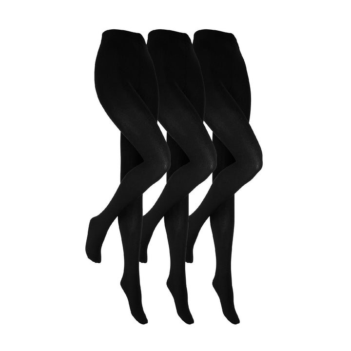 3 Pack Ladies Opaque Fleece Lined Thermal Tights for Winter