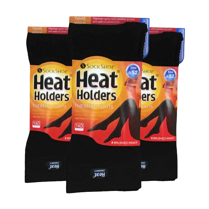 3 Pack Ladies Opaque Fleece Lined Thermal Tights for Winter