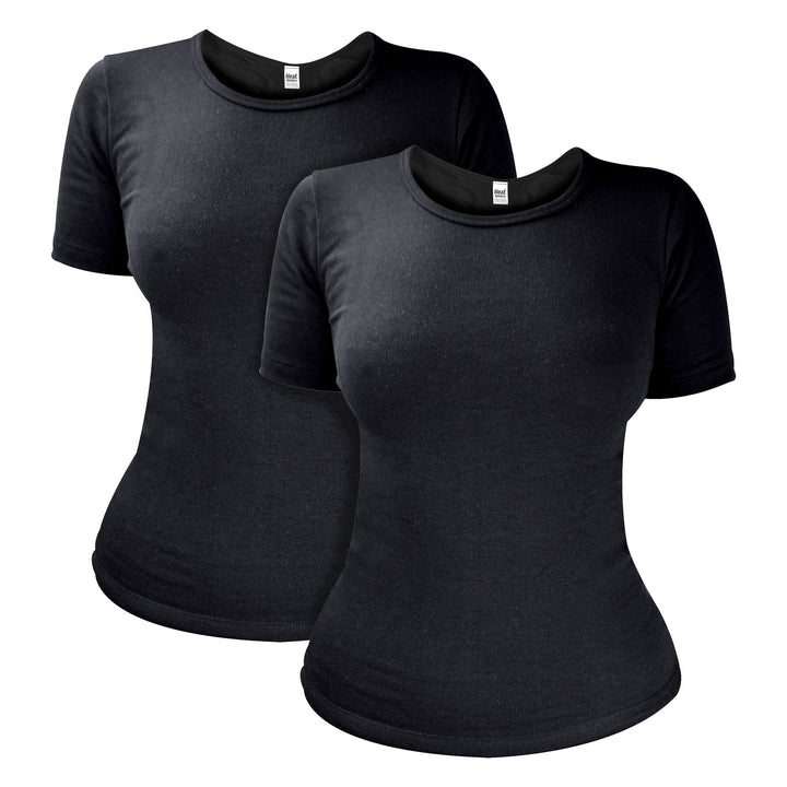 2 Pack Ladies Short Sleeve Thermal Top for Winter
