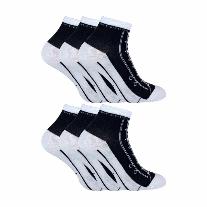 6 Pair Unisex Novelty Funny Lace Up Socks That Look Like Shoes