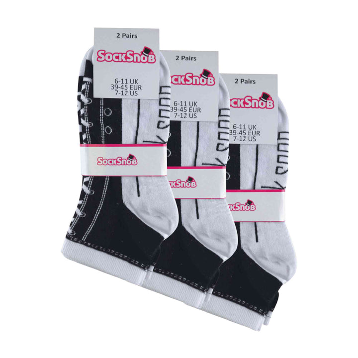 6 Pair Unisex Novelty Funny Lace Up Socks That Look Like Shoes