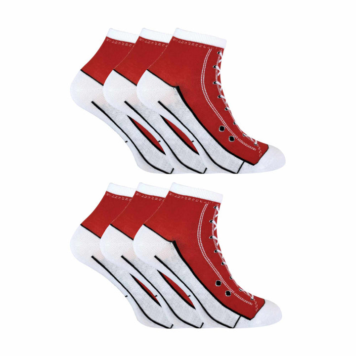 6 Pair Unisex Novelty Funny Lace Up Socks That Look Like Shoes