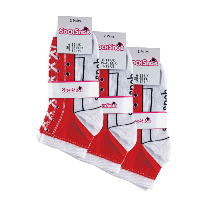 6 Pair Unisex Novelty Funny Lace Up Socks That Look Like Shoes