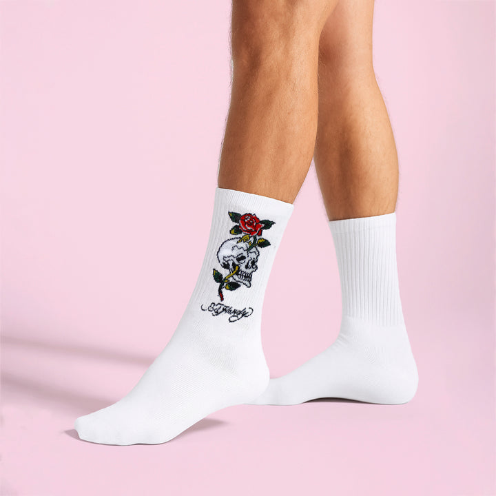 5 Pairs Mens Crew  Socks - Breathable Novelty Patterned Socks