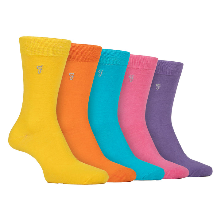 5 Pack Mens Bamboo Patterned Socks - Soft Breathable Stylish Everyday Comfort