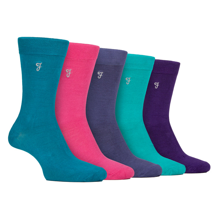 5 Pack Mens Bamboo Patterned Socks - Soft Breathable Stylish Everyday Comfort