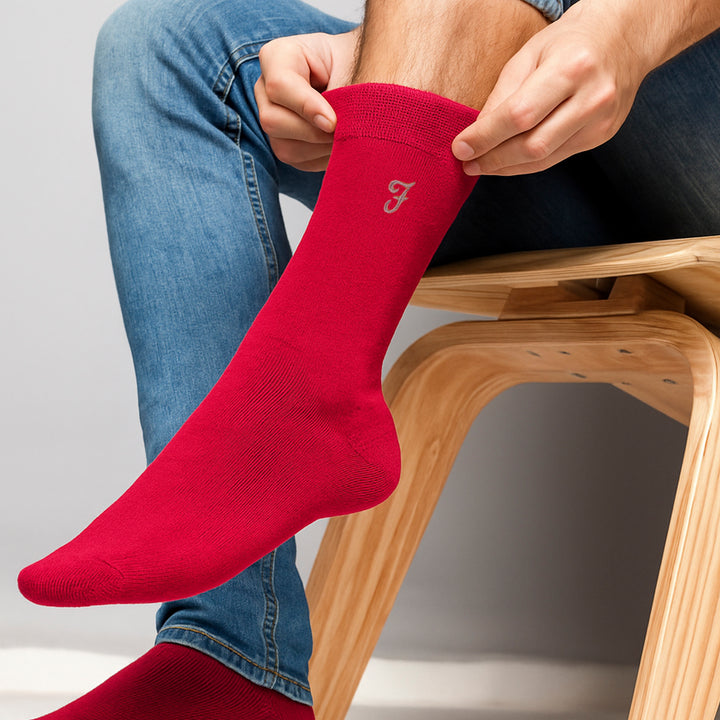 5 Pack Mens Bamboo Patterned Socks - Soft Breathable Stylish Everyday Comfort