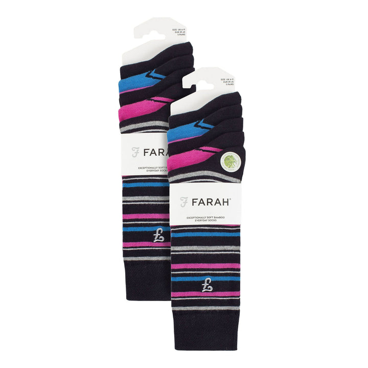 Mens 10 Pair Multi-Pack Bright Bamboo Socks