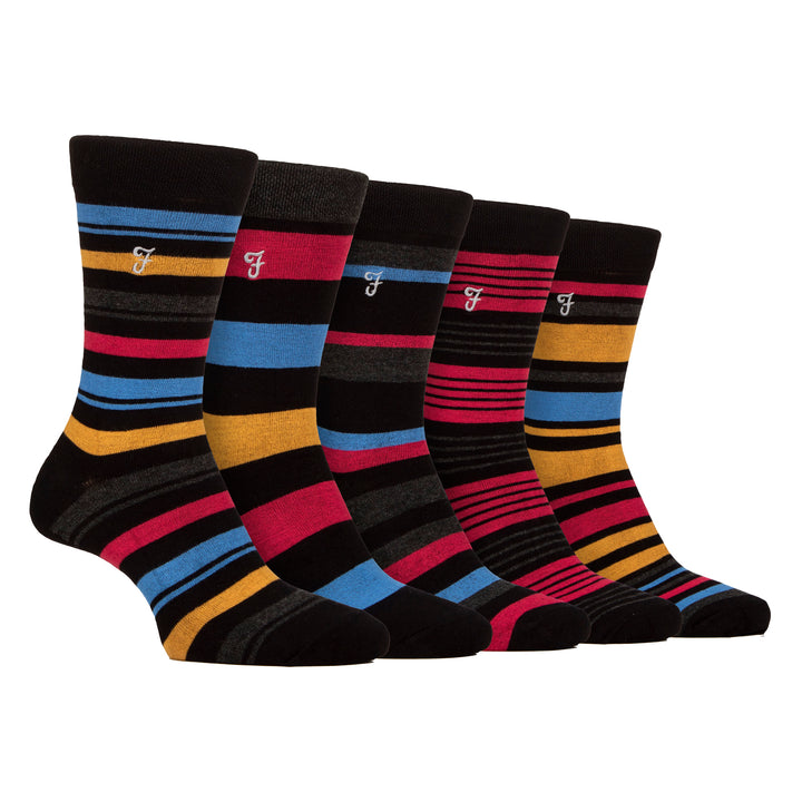 5 Pack Mens Bamboo Patterned Socks - Soft Breathable Stylish Everyday Comfort