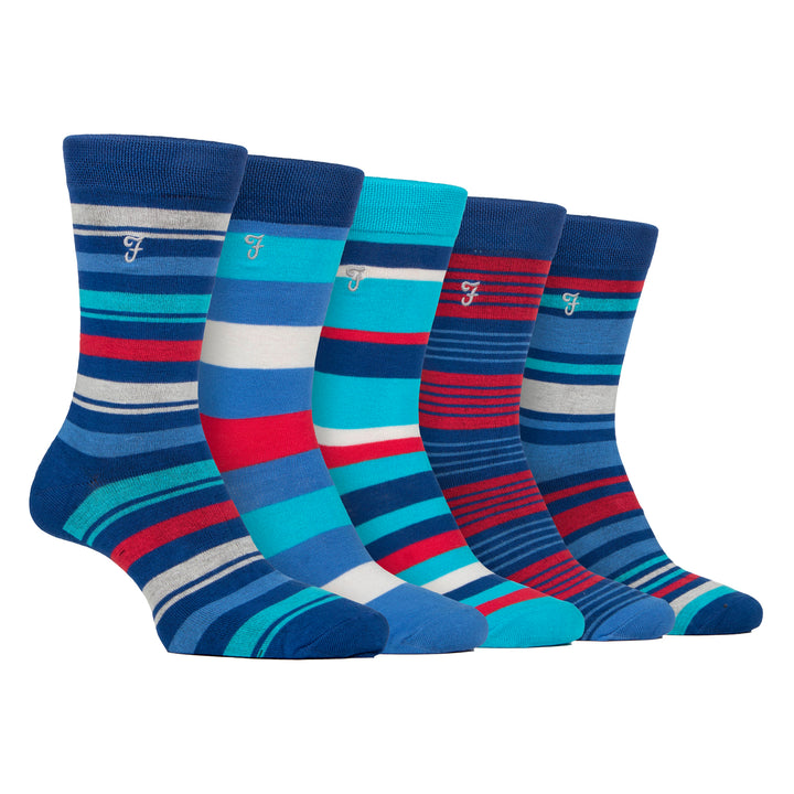 5 Pack Mens Bamboo Patterned Socks - Soft Breathable Stylish Everyday Comfort