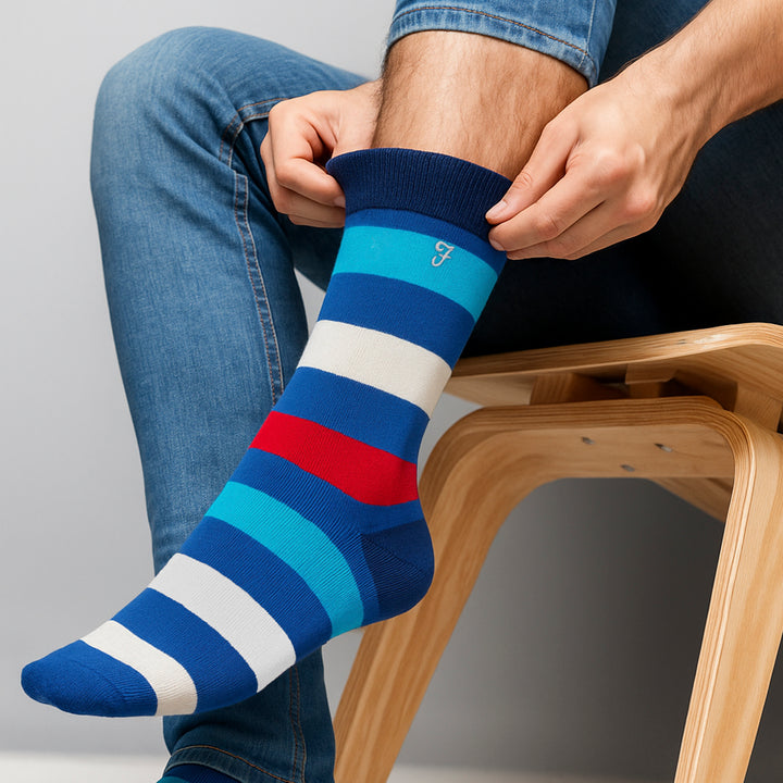 5 Pack Mens Bamboo Patterned Socks - Soft Breathable Stylish Everyday Comfort